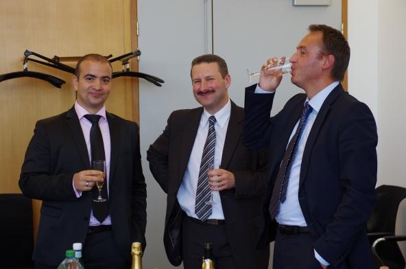 de gauche à droite: Salvatore Furnari pdt AITB LC; Christophe Devigne responsable formation BPLC et David Marchal responsable carrière